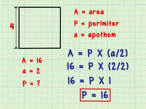 Possible Answers: To find the perimeter of any rectangle, add all of the sides up: 20 + 20 + 12 + 12 = 64 inches. You could use this formula as well: , where P = perimeter, l = length, w = width. This formula comes from the fact that there are 2 lengths and 2 widths in every rectangle. 